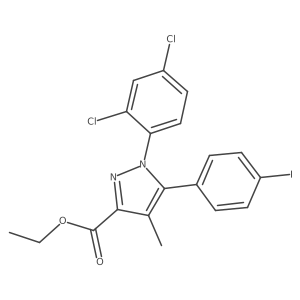 ethyl 1-(2,4-dichlorophenyl)-5-(4-iodophenyl)-4-methyl-1H-pyrazole-3-carboxylate结构式