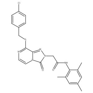 2-{8-[(4-chlorobenzyl)sulfanyl]-3-oxo[1,2,4]triazolo[4,3-a]pyrazin-2(3H)-yl}-N-(2,4,6-trimethylphenyl)acetamide结构式