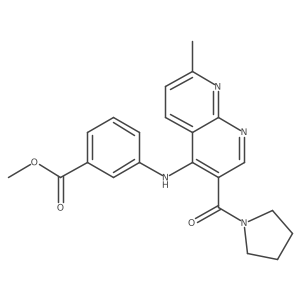 Methyl 3-((7-methyl-3-(pyrrolidine-1-carbonyl)-1,8-naphthyridin-4-yl)amino)benzoate结构式