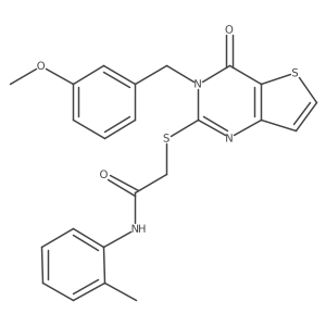2-{[3-(3-methoxybenzyl)-4-oxo-3,4-dihydrothieno[3,2-d]pyrimidin-2-yl]sulfanyl}-N-(2-methylphenyl)acetamide Structure