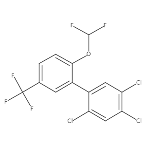 1,2,4-Trichloro-5-[2-(difluoromethoxy)-5-(trifluoromethyl)phenyl]benzene结构式