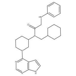 N-(1-(7H-pyrrolo[2,3-d]pyrimidin-4-yl)piperidin-3-yl)-N-(cyclohexylmethyl)-2-(phenylamino)acetamide结构式