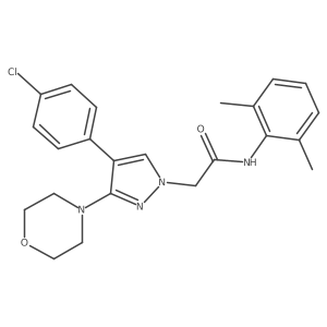 2-(4-(4-chlorophenyl)-3-morpholino-1H-pyrazol-1-yl)-N-(2,6-dimethylphenyl)acetamide结构式