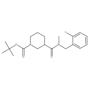 tert-Butyl 3-((2-fluorobenzyl)(methyl)carbamoyl)piperidine-1-carboxylate结构式