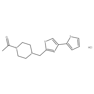 1-(4-((4-(Thiophen-2-yl)thiazol-2-yl)methyl)piperazin-1-yl)ethanone hydrochloride Structure