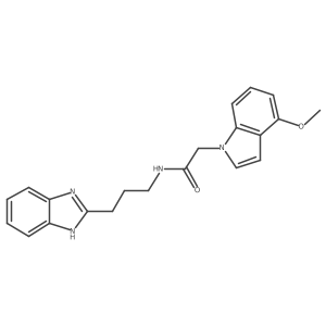 N-[3-(1H-benzimidazol-2-yl)propyl]-2-(4-methoxy-1H-indol-1-yl)acetamide结构式