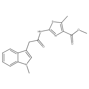 methyl 5-methyl-2-{[(1-methyl-1H-indol-3-yl)acetyl]amino}-1,3-thiazole-4-carboxylate Structure