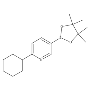 6-(Cyclohexyl)pyridine-3-boronic acid pinacol ester结构式