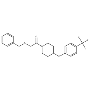 2-(Benzylthio)-1-(4-((5-(trifluoromethyl)pyridin-2-yl)oxy)piperidin-1-yl)ethanone Structure