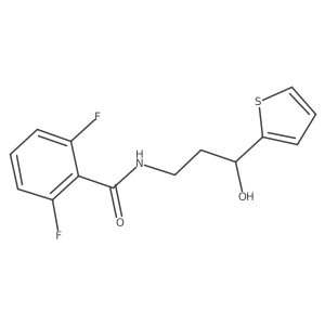 2,6-difluoro-N-(3-hydroxy-3-(thiophen-2-yl)propyl)benzamide结构式