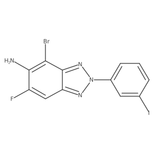 4-Bromo-6-fluoro-2-(3-iodophenyl)-2H-benzo[d][1,2,3]triazol-5-amine Structure