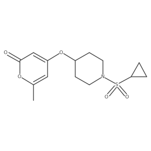 4-((1-(cyclopropylsulfonyl)piperidin-4-yl)oxy)-6-methyl-2H-pyran-2-one结构式