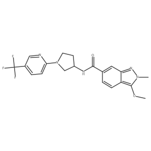 3-methoxy-2-methyl-N-(1-(5-(trifluoromethyl)pyridin-2-yl)pyrrolidin-3-yl)-2H-indazole-6-carboxamide结构式