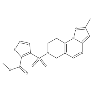 methyl 3-((2-methyl-8,9-dihydropyrazolo[1,5-a]pyrido[3,4-e]pyrimidin-7(6H)-yl)sulfonyl)thiophene-2-carboxylate Structure