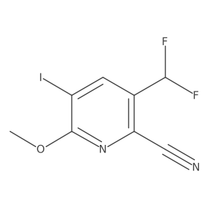 3-(Difluoromethyl)-5-iodo-6-methoxypicolinonitrile结构式