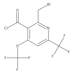 2-(Bromomethyl)-4-(trifluoromethoxy)-6-(trifluoromethyl)pyridine-3-carbonyl chloride结构式