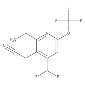 2-(Aminomethyl)-4-(difluoromethyl)-6-(trifluoromethoxy)pyridine-3-acetonitrile Structure