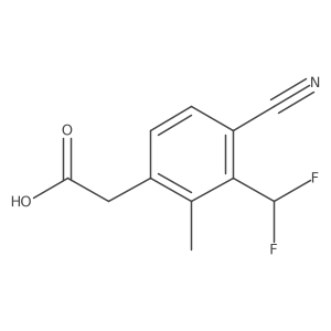 2-(4-Cyano-3-(difluoromethyl)-2-methylphenyl)acetic acid Structure