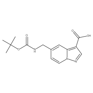 5-[[(2-Methylpropan-2-yl)oxycarbonylamino]methyl]pyrazolo[1,5-a]pyridine-3-carboxylic acid Structure
