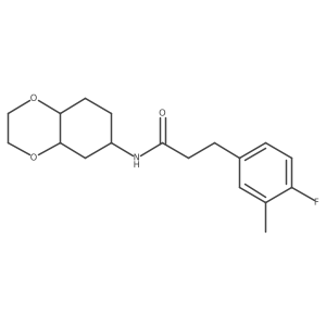 3-(4-fluoro-3-methylphenyl)-N-(octahydrobenzo[b][1,4]dioxin-6-yl)propanamide结构式