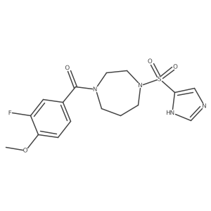 (4-((1H-imidazol-4-yl)sulfonyl)-1,4-diazepan-1-yl)(3-fluoro-4-methoxyphenyl)methanone结构式