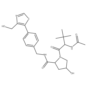 (2S,4R)-1-[(2S)-2-acetamido-3,3-dimethyl-butanoyl]-4-hydroxy-N-[[4-[4-(hydroxymethyl)thiazol-5-yl]phenyl]methyl]pyrrolidine-2-carboxamide结构式