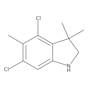 4,6-dichloro-3,3,5-trimethyl-2,3-dihydro-1H-indole结构式