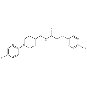 2-(4-chlorophenoxy)-N-((1-(5-fluoropyrimidin-2-yl)piperidin-4-yl)methyl)acetamide结构式