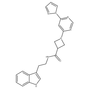 N-(2-(1H-indol-3-yl)ethyl)-1-(6-(1H-pyrazol-1-yl)pyrimidin-4-yl)azetidine-3-carboxamide Structure