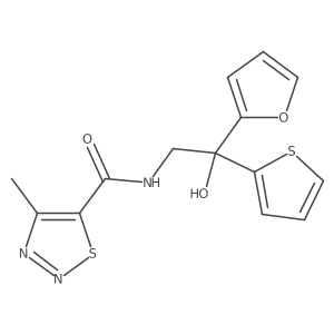 N-(2-(furan-2-yl)-2-hydroxy-2-(thiophen-2-yl)ethyl)-4-methyl-1,2,3-thiadiazole-5-carboxamide Structure
