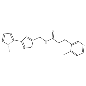 N-((3-(1-methyl-1H-pyrrol-2-yl)-1,2,4-oxadiazol-5-yl)methyl)-2-(o-tolyloxy)acetamide结构式