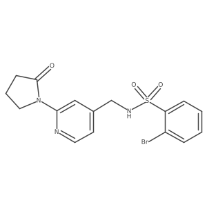 2-bromo-N-((2-(2-oxopyrrolidin-1-yl)pyridin-4-yl)methyl)benzenesulfonamide Structure