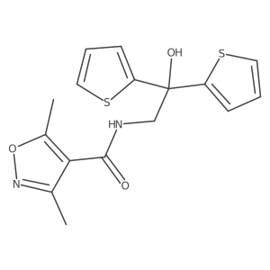 N-(2-hydroxy-2,2-di(thiophen-2-yl)ethyl)-3,5-dimethylisoxazole-4-carboxamide Structure
