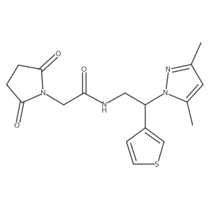 N-(2-(3,5-dimethyl-1H-pyrazol-1-yl)-2-(thiophen-3-yl)ethyl)-2-(2,5-dioxopyrrolidin-1-yl)acetamide结构式