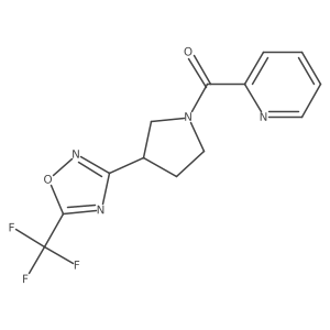 Pyridin-2-yl(3-(5-(trifluoromethyl)-1,2,4-oxadiazol-3-yl)pyrrolidin-1-yl)methanone结构式