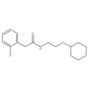 2-(2-chlorophenyl)-N-(2-((tetrahydro-2H-pyran-4-yl)thio)ethyl)acetamide Structure