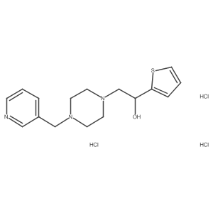 2-(4-(Pyridin-3-ylmethyl)piperazin-1-yl)-1-(thiophen-2-yl)ethanol trihydrochloride Structure