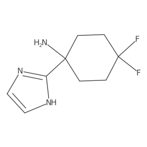 4,4-Difluoro-1-(1H-imidazol-2-yl)cyclohexan-1-amine结构式