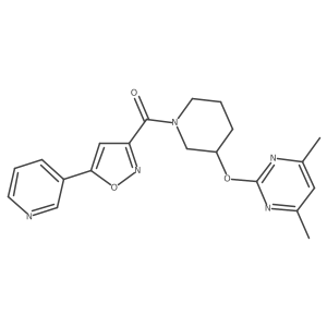 (3-((4,6-Dimethylpyrimidin-2-yl)oxy)piperidin-1-yl)(5-(pyridin-3-yl)isoxazol-3-yl)methanone结构式