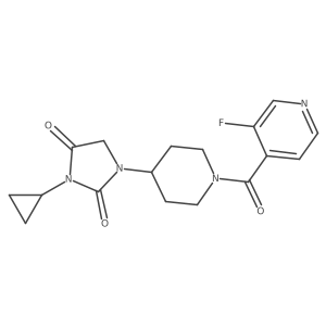 3-Cyclopropyl-1-[1-(3-fluoropyridine-4-carbonyl)piperidin-4-yl]imidazolidine-2,4-dione Structure