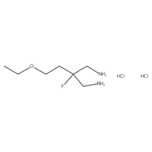 2-(Aminomethyl)-4-ethoxy-2-fluorobutan-1-amine dihydrochloride结构式