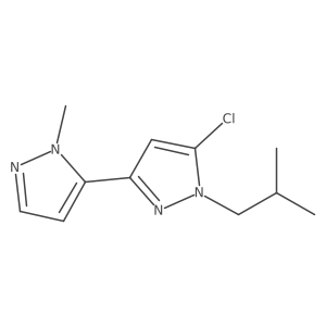 5-chloro-3-(1-methyl-1H-pyrazol-5-yl)-1-(2-methylpropyl)-1H-pyrazole结构式