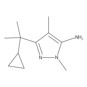 3-(2-cyclopropylpropan-2-yl)-1,4-dimethyl-1H-pyrazol-5-amine结构式