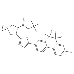 tert-Butyl 6-(5-(7-bromo-9,9,10,10-tetrafluoro-9,10-dihydrophenanthren-2-yl)-1H-imidazol-2-yl)-5-azaspiro[2.4]heptane-5-carboxylate结构式
