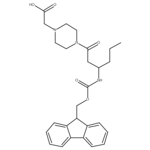 2-{4-[(3S)-3-({[(9H-fluoren-9-yl)methoxy]carbonyl}amino)hexanoyl]piperazin-1-yl}acetic acid Structure