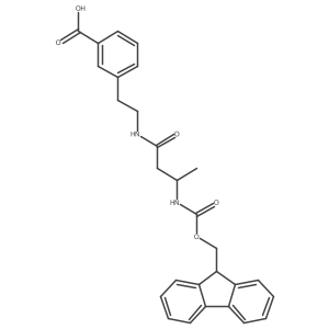 3-{2-[(3S)-3-({[(9H-fluoren-9-yl)methoxy]carbonyl}amino)butanamido]ethyl}benzoic acid结构式