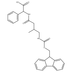 (2R)-2-[4-({[(9H-fluoren-9-yl)methoxy]carbonyl}amino)-3-methylbutanamido]-2-phenylacetic acid Structure