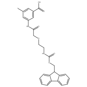3-{2-[2-({[(9H-fluoren-9-yl)methoxy]carbonyl}amino)ethoxy]acetamido}-5-iodobenzoic acid结构式