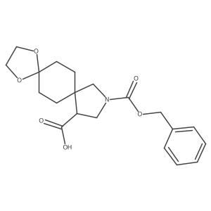 10-[(Benzyloxy)carbonyl]-1,4-dioxa-10-azadispiro[4.2.4^{8}.2^{5}]tetradecane-12-carboxylic acid结构式