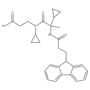 3-[N,2-dicyclopropyl-2-({[(9H-fluoren-9-yl)methoxy]carbonyl}amino)propanamido]propanoic acid结构式